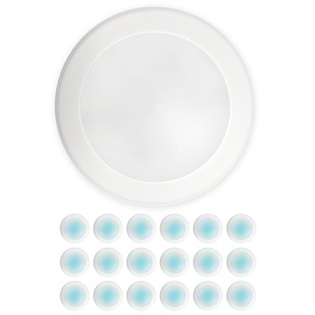 NUWATT Slim Flush Mount Ceiling Light, 6 in, 15 Watt, 5000K, White, PK 24 NW-R-DSK-6-15W-50K-24P